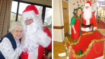 Santa pays a visit to Mossley care home